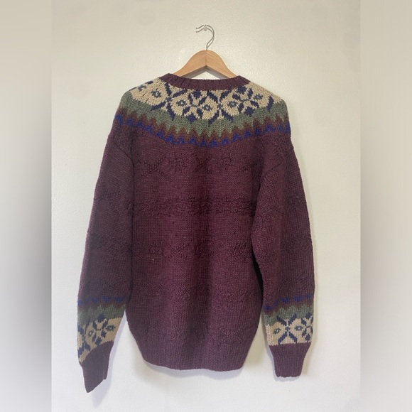 Vintage chunky wool heavy knit sweater Size Large - Picture 2 of 4